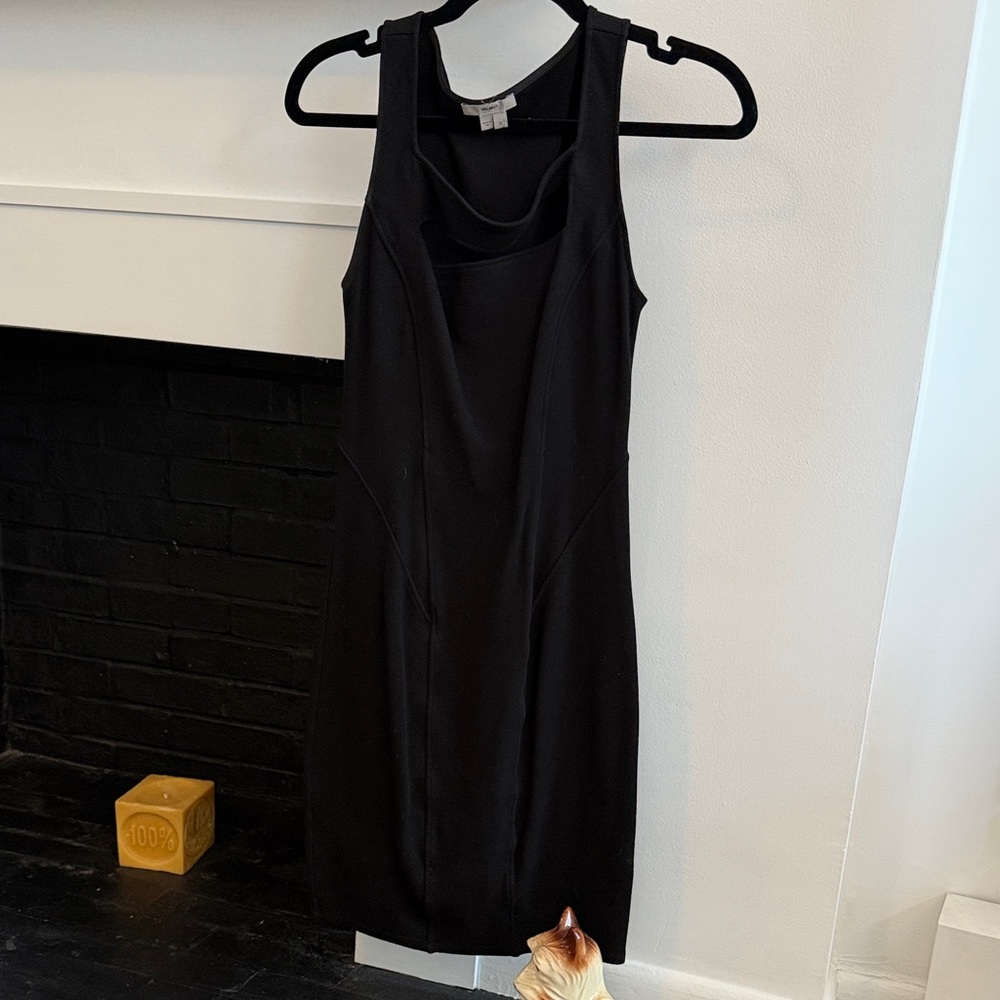 Helmut Lang Black Sleeveless Midi Sheath Dress